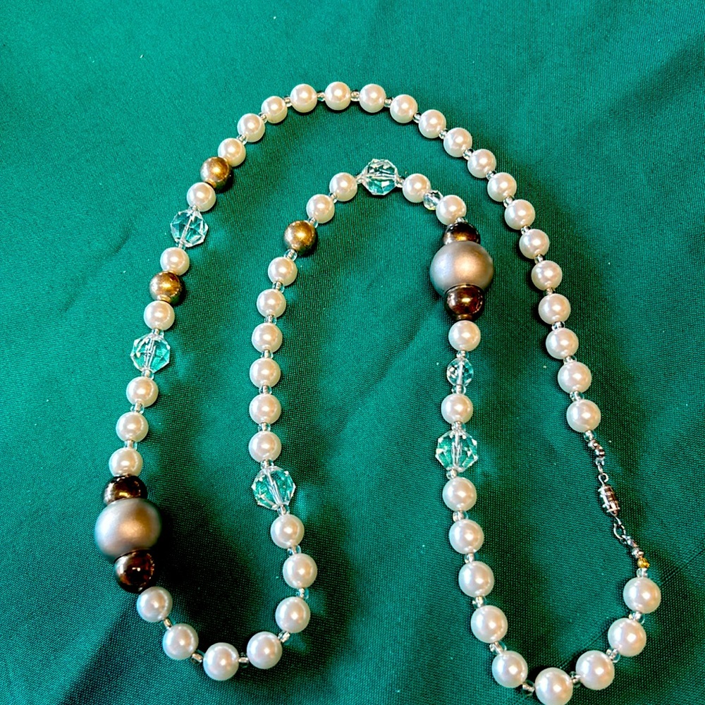 40 inches of pearls and crystals.
